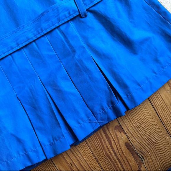 Grace Elements Blue Belted Short Trench Pea Coat Rolled Tab Sleeves Size 16 - Picture 10 of 10